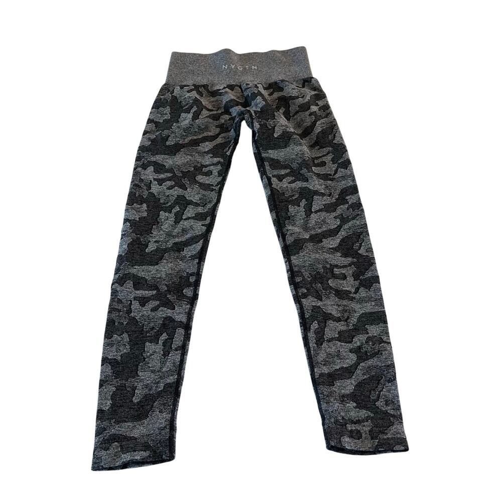 NVGTN Camo Black‎ and Gray Workout Leggings Size Small - Picture 4 of 8